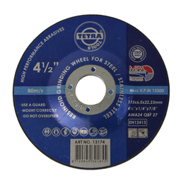 [13174] TETRA Resinoid Offset Grinding Wheel, 115 x 6 x 22,2 mm, for steel and SS. [1850.0](0.88)