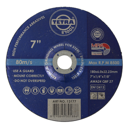 [13177] TETRA Resinoid Offset Grinding Wheel, 180 x 6 x 22,2 mm, for steel and SS IMPA 614811[4415.0](1.75)