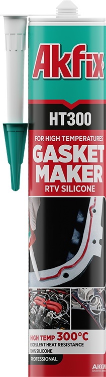 [13437] AKFIX Siliconen voor hoge temperaturen HT300, rood, 310 ml, IMPA 812672