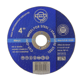 [13641] TETRA  Resinoid Cut-off Wheel offset, 100 x 2,5 x 16 mm, for steel and SS[1181.0](0.55)