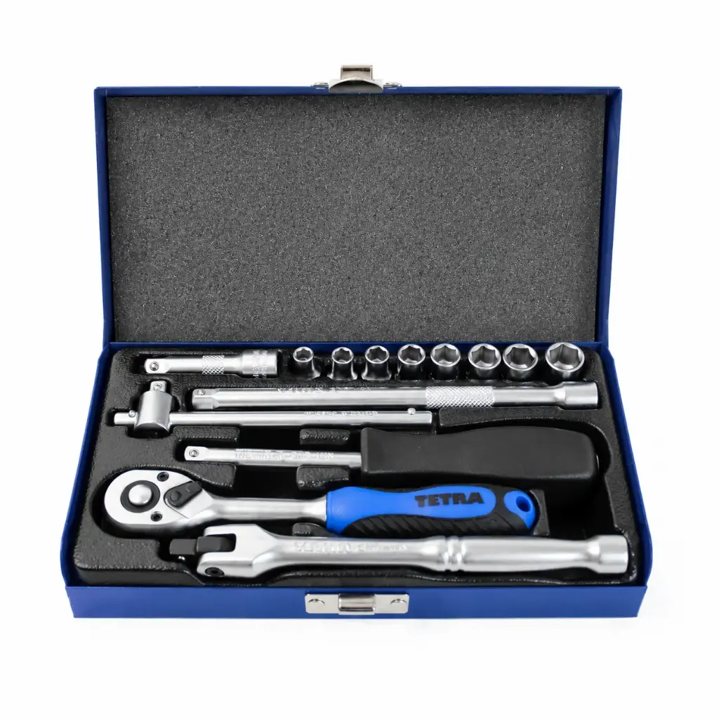 [14796] TETRA Dopsleutelset MET ACCESS. 1/4" 14-delig, 3/16, 7/32, 1/4, 9/32, 5/16, 11/32, 3/8, 7/16". IMPA 610109