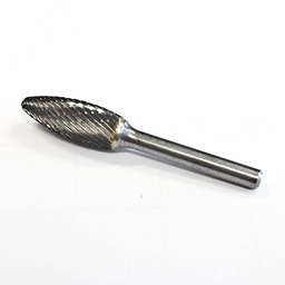 [2915] Carbide rotary bur, flame shape end (G57), shank 6 mm, blade 9.6 mm, length 65 mm, IMPA 632557[12.0](42.79)