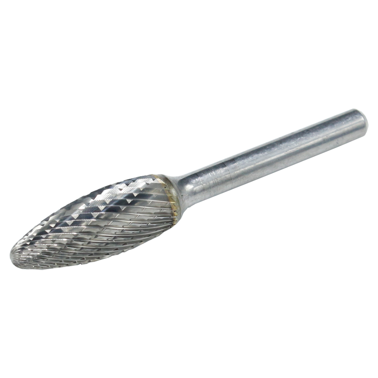 [2916] Carbide rotary bur, flame shape end (G58), shank 6 mm, blade 12.7 mm, length 77 mm, IMPA 632558