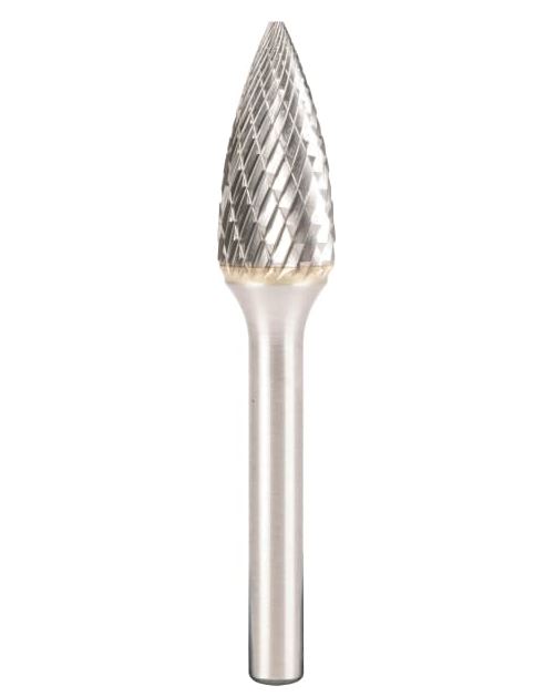[4742] Carbide rotary bur, tree shape pointed end (F53), shank 6 mm, blade 8 mm, length 63 mm, IMPA 632553