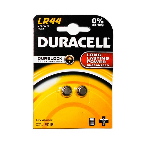 [8043] Duracell micro alkaline batteries LR44 1,5V, set = 2 pcs, IMPA 792414