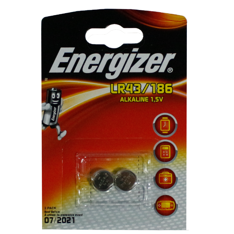 [8050] Energizer micro alkaline batterijen LR43 1.5V (Set is 2 Stuks), IMPA 792437