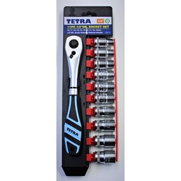 [9969] Dopsleutelset 12,7 mm (1/2"), 11-delig,  10, 11, 12, 13, 14, 15, 16, 17, 19, 22 mm, IMPA 610129[91.0](14.96)