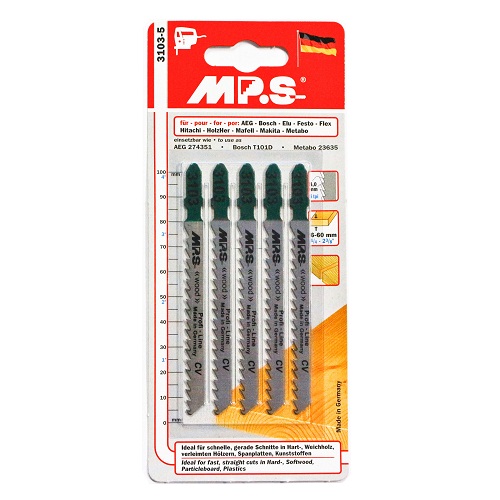 [2377] Spare Blade for Electric Jig Saw, Type No 1, for Wood, set =5 pcs, IMPA 591173
