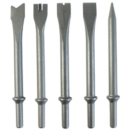 [3417] TETRA AT-2004/R, Chisel Set for Pneumatic Chipping Hammer, 5 pieces, Round Shank[33.0](19.95)