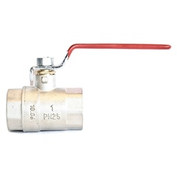 [6514] TETRA Ball Valve, Diameter 1", Full bore, Red long handle, Brass nickel plated, BSP Female Thread, IMPA 756605[5.0](18.63)