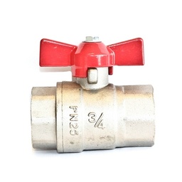 [6508] TETRA Ball valves, Diameter 3/4", Reduced bore, Nickle plated brass, With butterfly handle, BSP Female Thread, IMPA 756604[5.0](13.41)