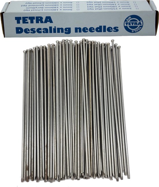 [5230] TETRA needles with pointed tip for needle scaler, Diam 3 mm, Lenght 180 mm, box 100 pcs, IMPA 590488[71.0](10.68)