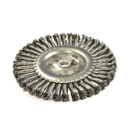 [1878] Wire Wheel Brush, plaited/knot type, steel, 200 x 15 mm, 5/8" (16 mm) arbor, steel[40.0](8.72)