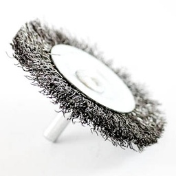 [1883] Wire Wheel Brush, shaft welded type, 50 x 7 mm, 6 mm shaft, steel, IMPA 510786[1048.0](0.99)