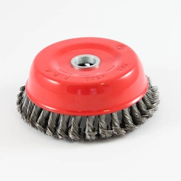 [3015] Wire Cup Brush, plaited/knot type, 150 mm dia, 7/8" (22 mm) arbor, stainless steel[87.0](19.87)