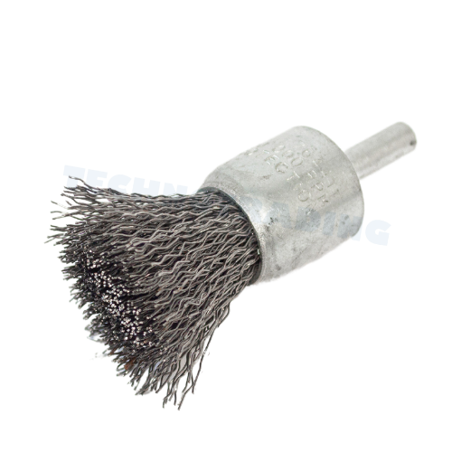 [3236] Wire Cup Brush, shaft welded type, standard/crimped, 22 mm dia, 6 mm shaft, steel[391.0](1.67)