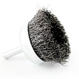[1884] Wire Cup Brush, shaft welded type, standard/crimped, 50 mm dia, 6 mm shaft, steel, IMPA 510787[2320.0](1.21)