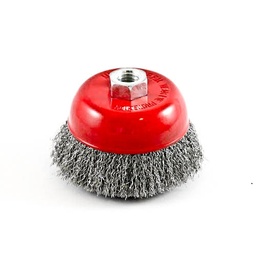 [1847] Wire Cup Brush, standard/crimped, 100 mm dia, nut 5/8" thread, steel[2057.0](3.2600000000000002)