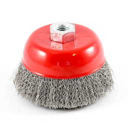 [3008] Wire Cup Brush, standard/crimped, 100 mm dia, nut M14 thread, stainless steel[329.0](7.2700000000000005)