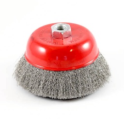 [1851] Wire Cup Brush, standard/crimped, 125 mm dia, nut 5/8" thread, stainless steel[156.0](13.74)