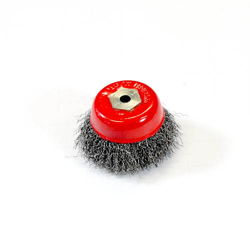 [3374] Wire Cup Brush, standard/crimped, 60 mm dia, arbor 8 mm (incl. mounting bolt for MAGW-40), steel