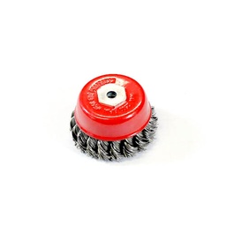 [3003] Wire Cup Brush, standard/crimped, 75 mm dia, arbor 8 mm (incl. mounting bolt for MAG-40), stainless steel[318.0](3.91)