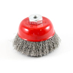 [3004] Wire Cup Brush, standard/crimped, 75 mm dia, nut M10 thread, stainless steel[6.0](3.91)