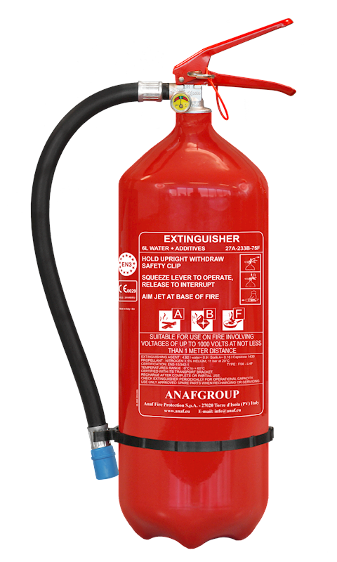[11240] ANAF FS6-LHF, Schuimblusser met aluminium afsluiter voor ABF branden, MED/NCP gecertificeerd, 6 ltr, UN 1044