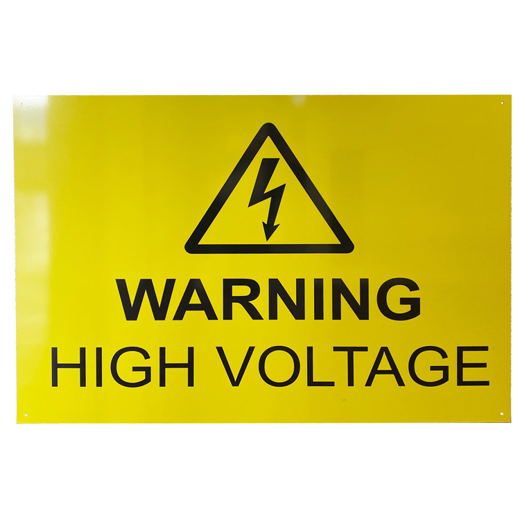 [11491] AP-Line Warning Sign, High Voltage, Two-sided; front: English, back: Somali, Size 110 x 80 cm, Dibond 3 mm
