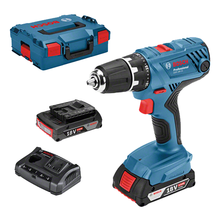 [11469] Bosch GSR 18 V-21, Rechargeable Drill, in plastic box, with charger and 2 x 2,0 Ah battery, IMPA 590906, UN 3481