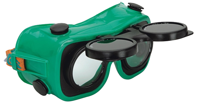 [10487] Climax 545-A Welding goggles,vinyl frame, flip-up visor, shade 6, IMPA 851111