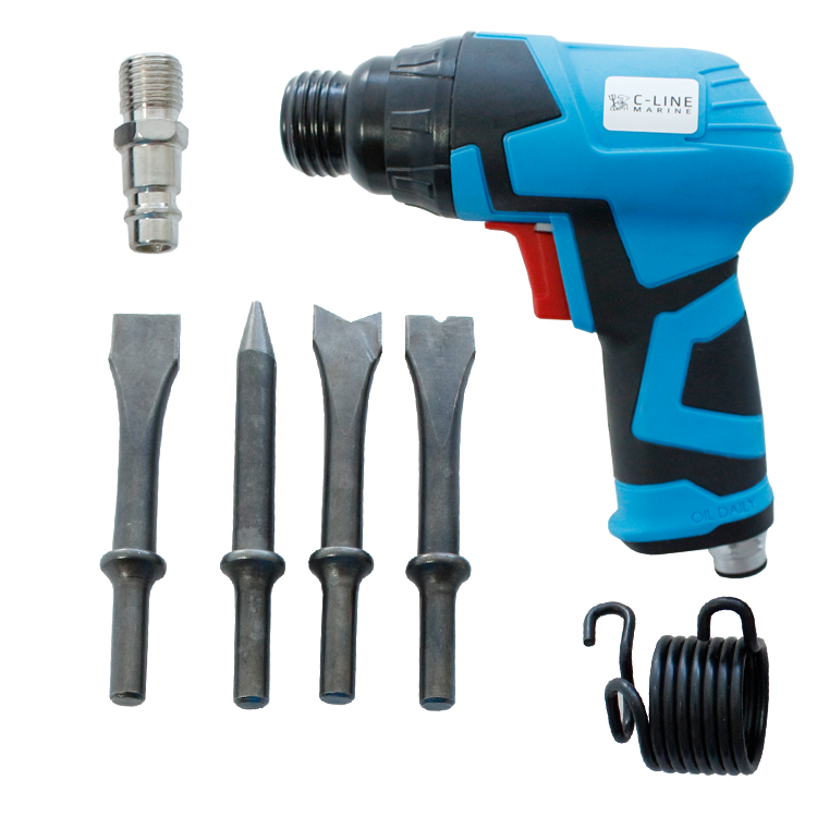 [11216] C-Line TPAH-150R , Pneumatic Chipping Hammer, round shank, inc 4 different chisels, IMPA 590361[204.0](19.95)