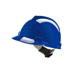 [10441] MSA V-Gard 200 Blauwe Veiligheidshelm met Fas-Trac binnenwerk, EN397, niet geventileerd, IMPA 310204[11.0](24.0)