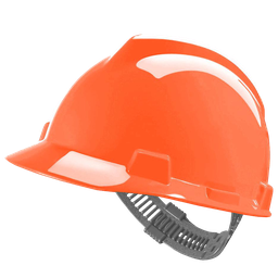 [10953] MSA V-Gard 500 Fluoriscerend Oranje Veiligheidshelm met Fas-Trac binnenwerk, EN397, Geventileerd, IMPA 310205[21.0](25.0)