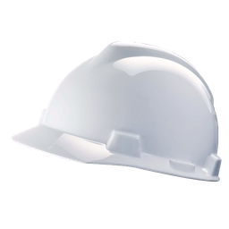 [10459] MSA V-Gard White Safety Helmet with Fas-Trac suspension, EN397, non-vented, IMPA 310101[58.0](13.11)