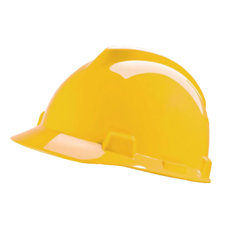 [10460] MSA V-Gard Yellow Safety Helmet with Fas-Trac suspension, EN397, non-vented, IMPA 310103