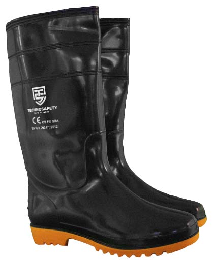 [10546] Zuurbestendige Laars, merk Technosafety, Zwart, Mt 41 (25 cm) ( EN20347 ), IMPA 191434