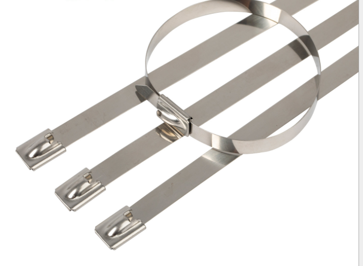 [11509] AP-Line banden voor bevesting van scheermesdraad, 300 x 8 mm, RVS, per doos van 100 stuks, IMPA 671221