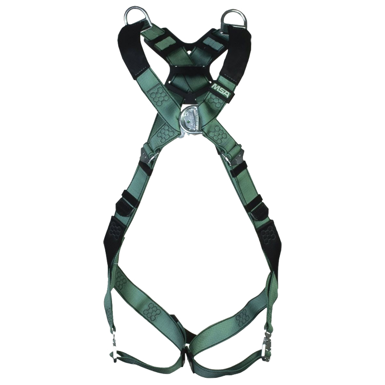 [11555] MSA V-form harness, with 5 adjusters, Quick fit, back-D-ring, Size M, Part no 10205847, IMPA 311512
