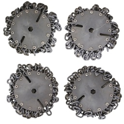 [12010] Replacement Heads for Rustibus 2000 Scaling Machine, Disposable chain drum, set of 4 pieces, part no. 200-0156, IMPA 591209[45.0](699.0)