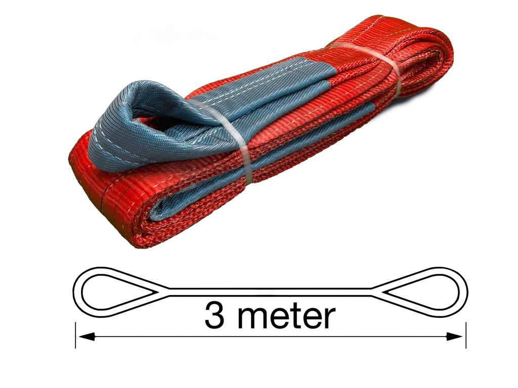 [12077] TETRA WSB-5T3M, Polyester hijsband, Werklast 5 ton, Lengte 3 m, Veiligheidsfactor 7:1, EN1492-1, IMPA 232195