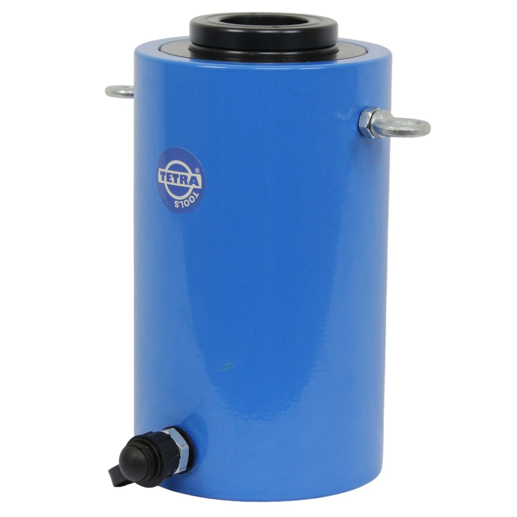 [12360] TETRA THC-60100H, Hydraulic Hollow Cylinder, spring return type, 60 ton, stroke 100 mm, closed height 300 mm, hole 49 mm