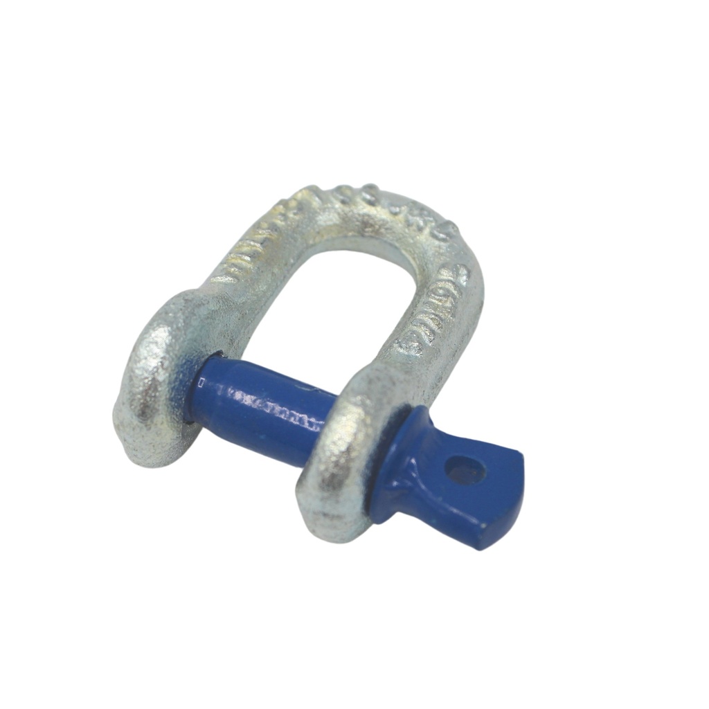 [12536] TETRA TSS-005, D-Sluiting met borstbout, Straight shackle, WLL 0.5T, SF 6:1, D-Type (G-210, S-210), Blauwe pin, IMPA 234101