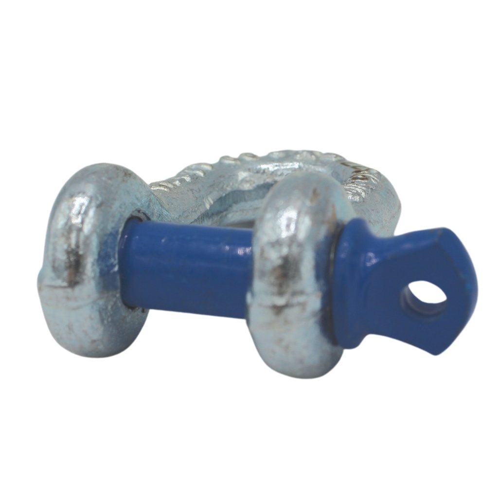 [12537] TETRA TSS-010, D-Sluiting met borstbout, Straight shackle, WLL 1T, SF 6:1, D-Type (G-210, S-210), Blauwe pin, IMPA 234103