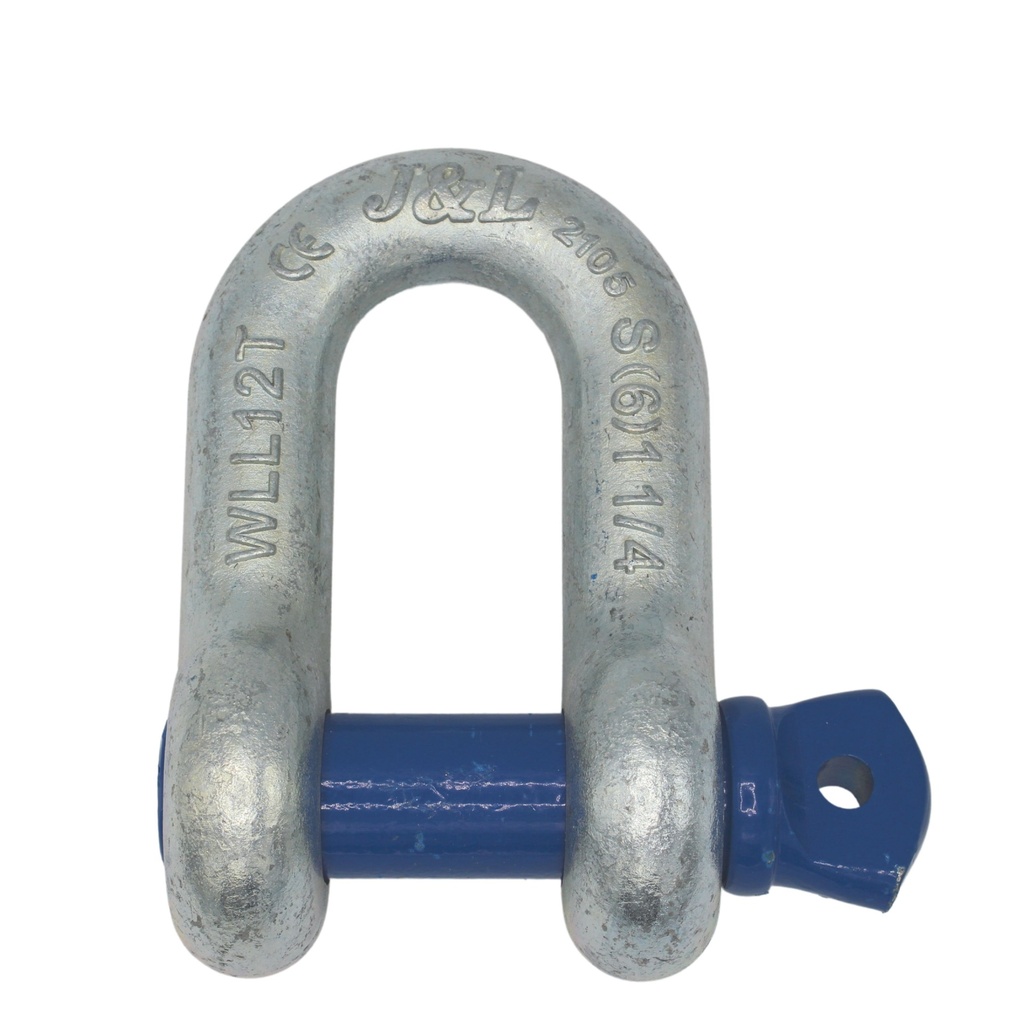 [12543] TETRA TSS-120, D-Sluiting met borstbout, Straight shackle, WLL 12T, SF 6:1, D-Type (G-210, S-210), Blauwe pin, IMPA 234111