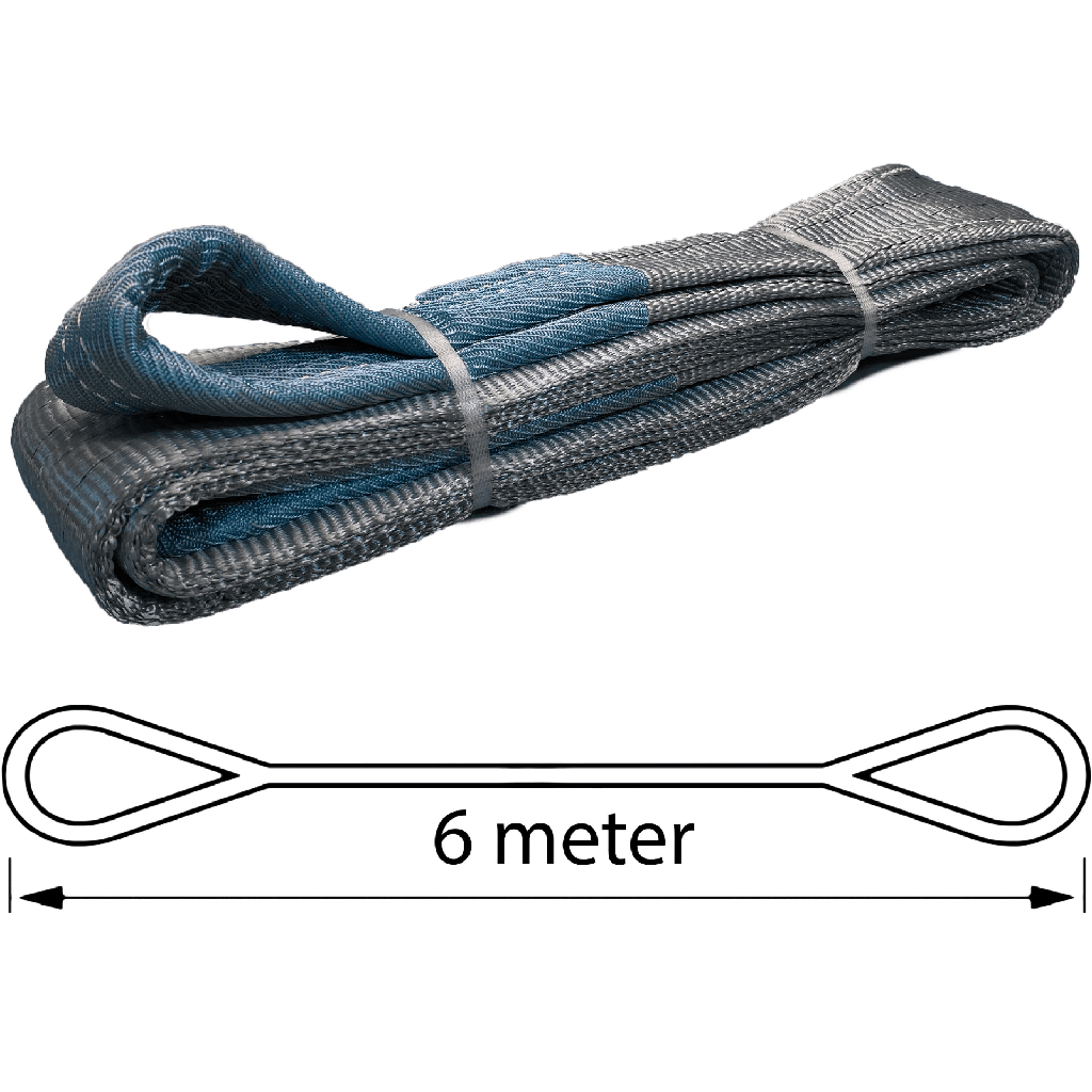 [12576] TETRA WSB-4T6M, Polyester webbing sling, Belt type, WWL 4 ton, Length 6 m, safety factor 7:1, EN1492-1, IMPA 232195