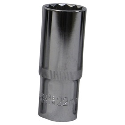 [12614] TETRA 12-punts diepe krachtdop 22 mm voor Slagmoersleutel 1/2" (12,7 mm), Lengte 78mm, IMPA 610384[72.0](3.72)