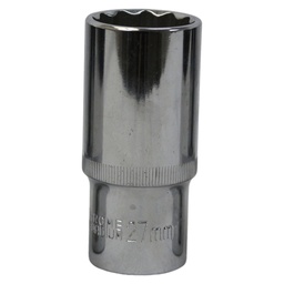 [12617] TETRA 12-point deep socket 27 mm for impact wrench 1/2" (12,7 mm), Length 78mm, IMPA 610388[71.0](5.73)