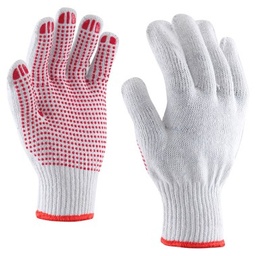 [12770] Working Glove Kudu, Cotton with non slip PVC dots, Cat 2, one-size, IMPA 190103[2599.0](0.56)
